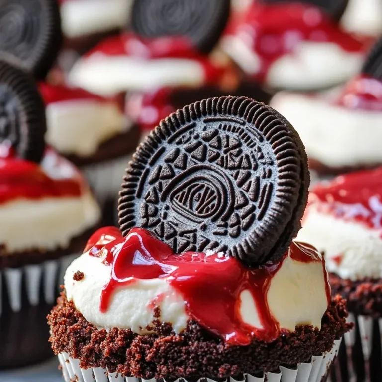 Decadent Mini Red Velvet Oreo Cheesecakes