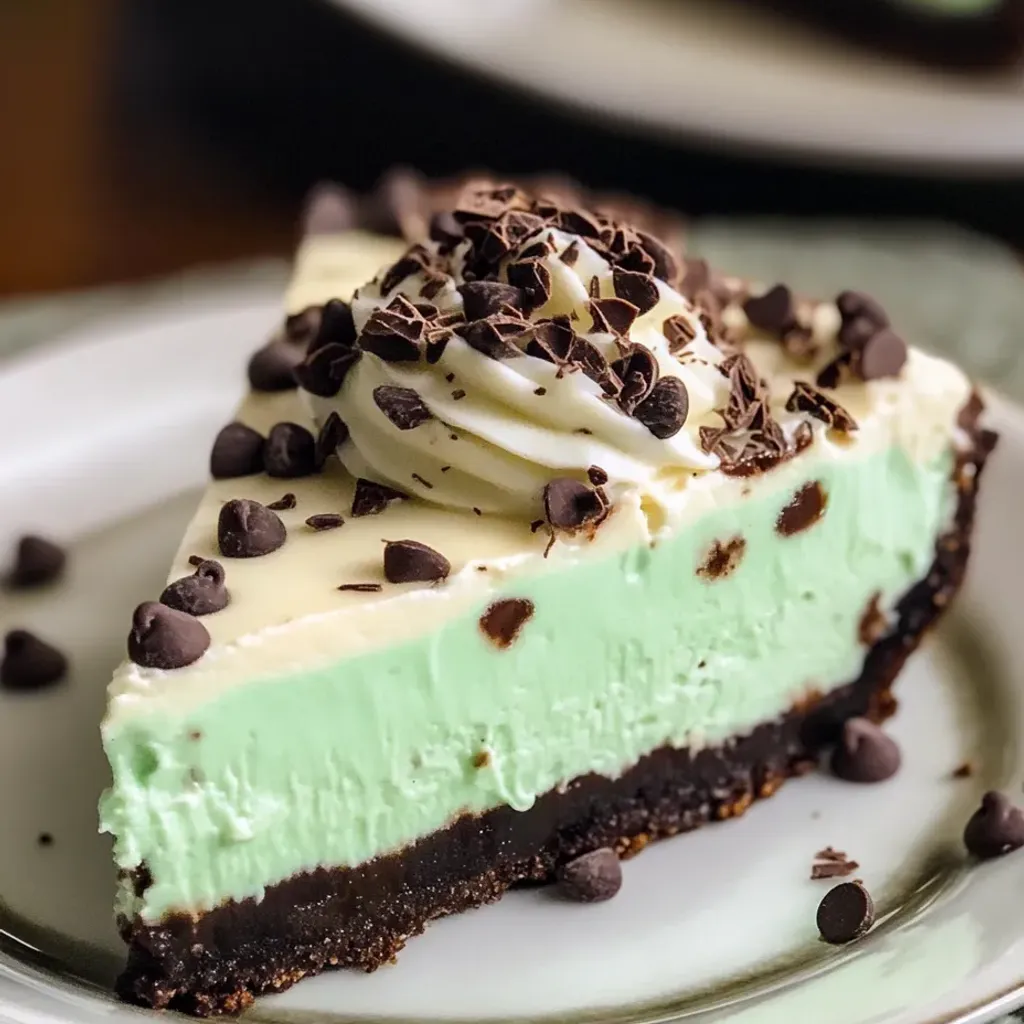 Decadent No Bake Mint Chocolate Chip Cheesecake