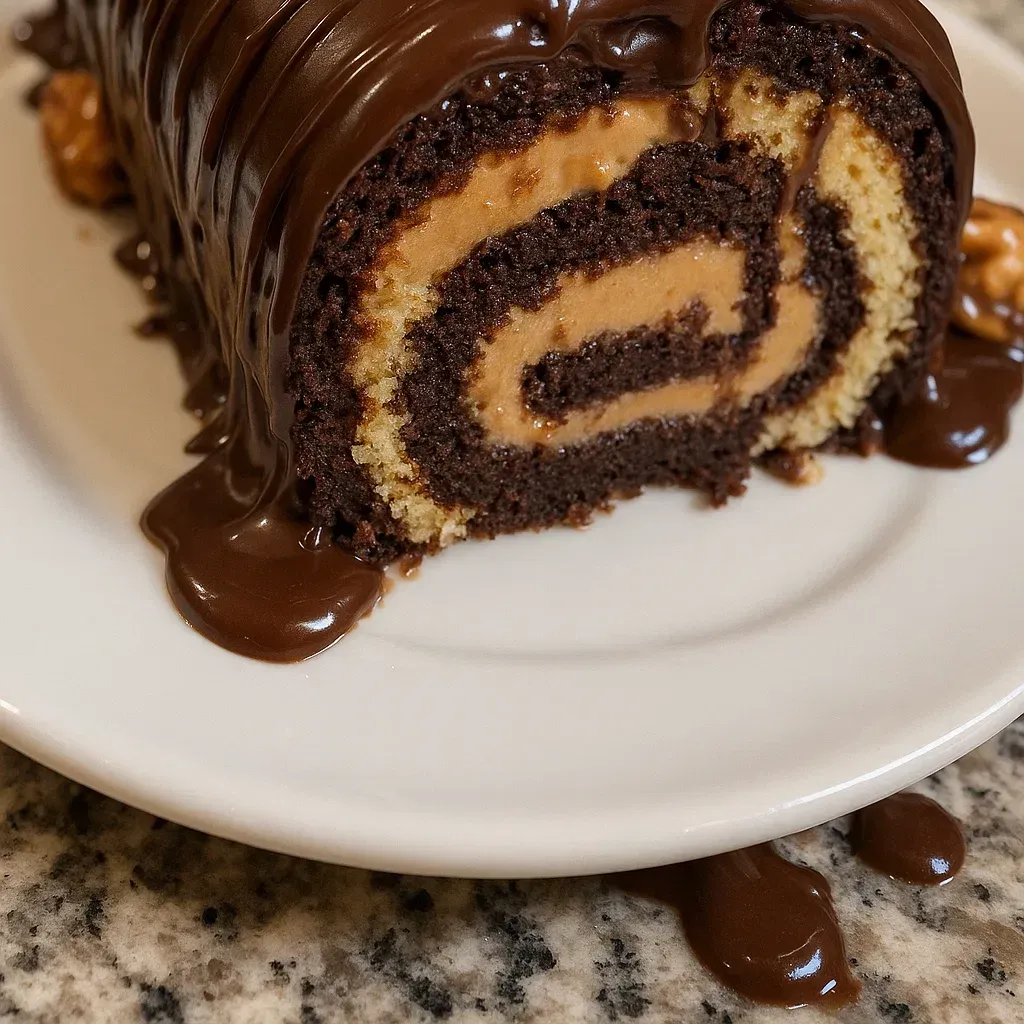 Decadent Peanut Butter Cup Chocolate Roll Recipe