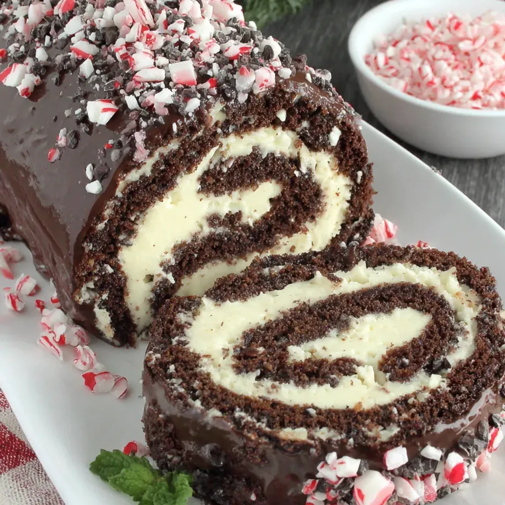 Decadent Peppermint Ganache Swiss Roll Recipe