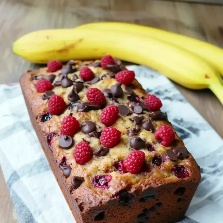 Decadent Raspberry Dark Chocolate Banana Bread