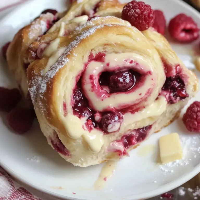 Decadent White Chocolate Raspberry Cinnamon Rolls