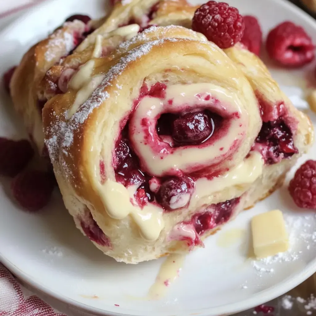 Decadent White Chocolate Raspberry Cinnamon Rolls
