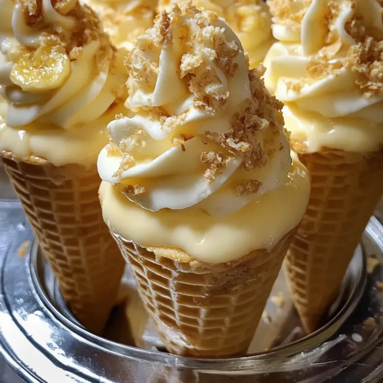 Delicious Banana Pudding Cheesecake Cones