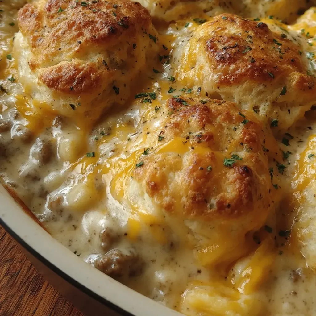 Delicious Biscuits and Gravy Hashbrown Casserole