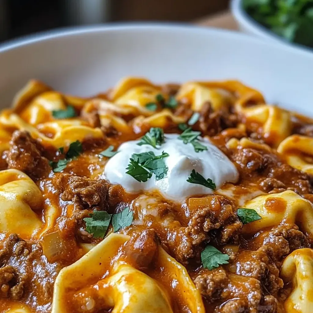 Delicious Cheesy Beef Enchilada Tortellini Recipe