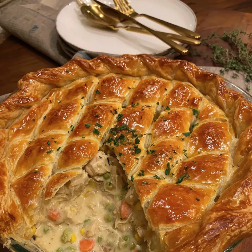 Delicious Chicken Pot Pie Recipe with Puff Pastry