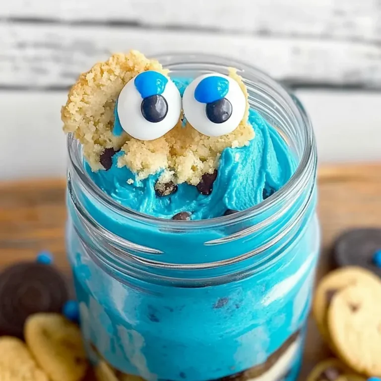 Delicious Cookie Monster Cake Jars Recipe