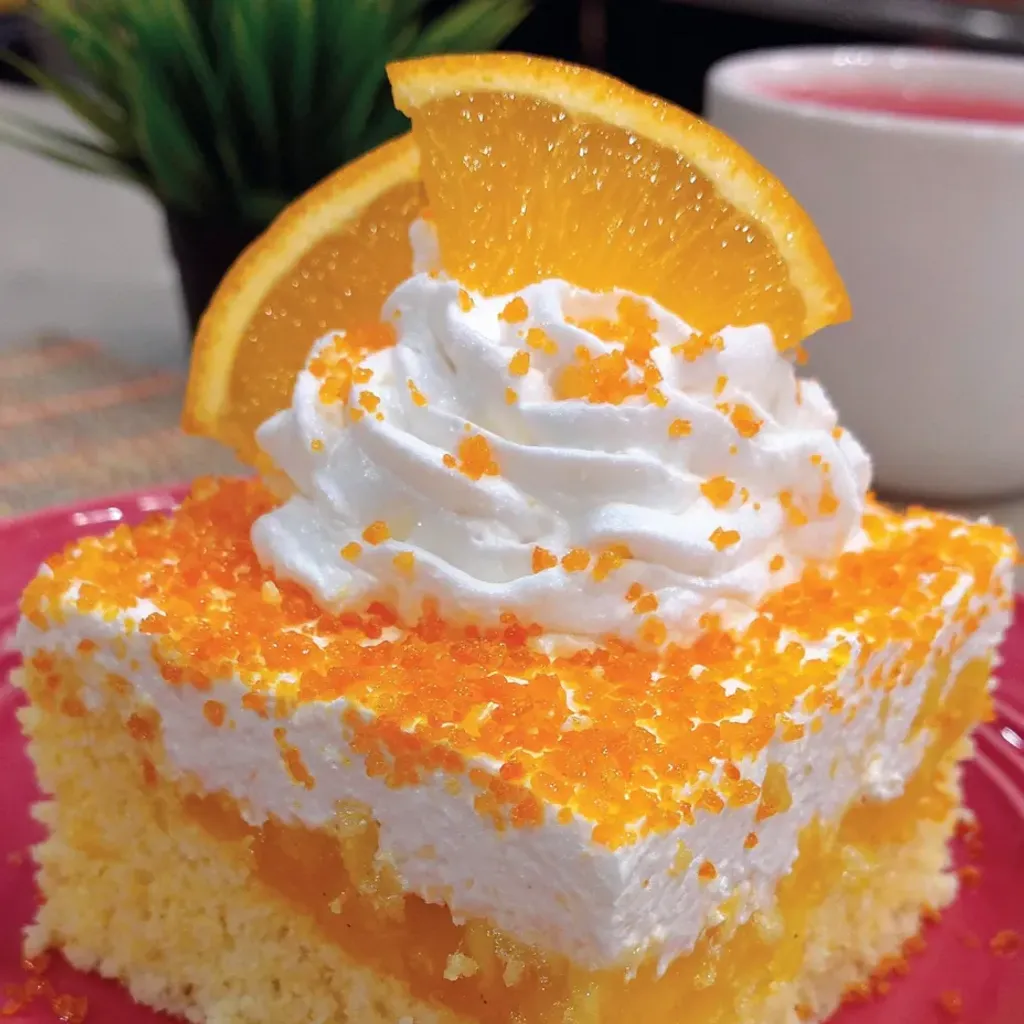 Delicious Orange Crush Jello Cake