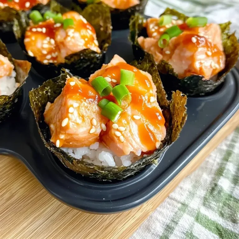 Delicious Spicy Salmon Sushi Cups Recipe