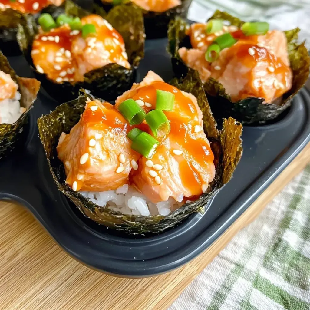 Delicious Spicy Salmon Sushi Cups Recipe