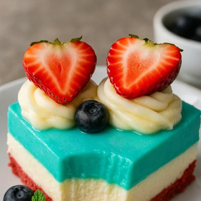 Easy No-Bake Red, White, and Blue Cheesecake