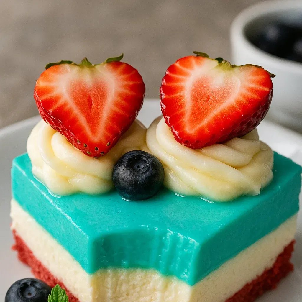 Easy No-Bake Red, White, and Blue Cheesecake