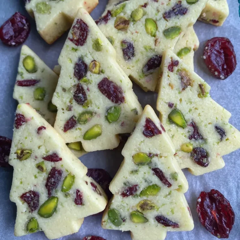 Festive Cranberry Pistachio Shortbread Cookies
