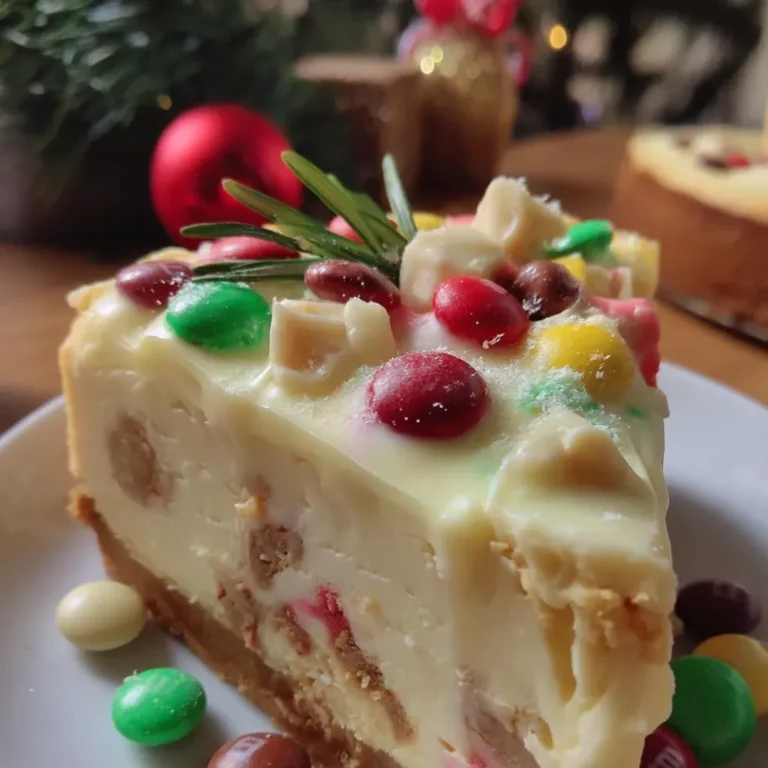 Festive M&M Cookie Dough Cheesecake Recipe