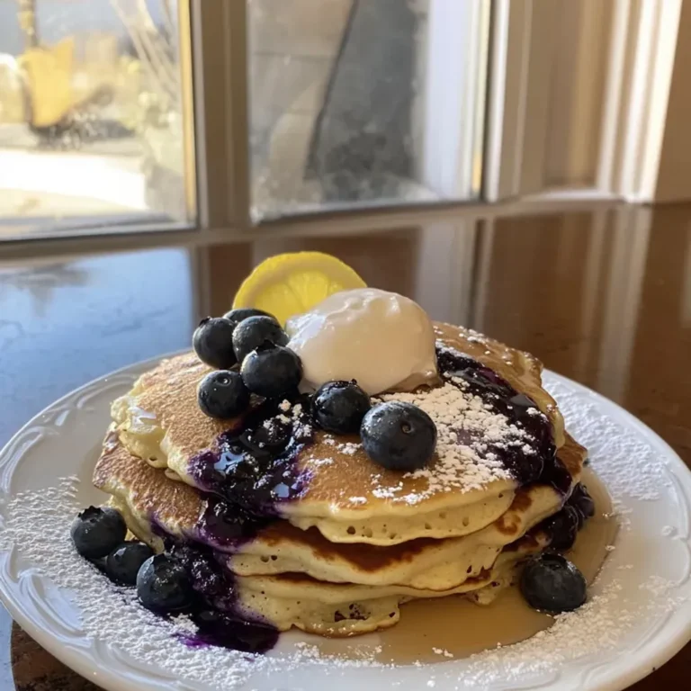 Fluffy Lemon Blueberry Pancakes Recipe