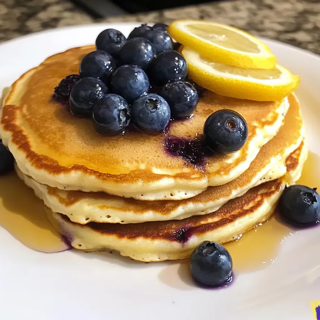 Fluffy Lemon Blueberry Pancakes Recipe