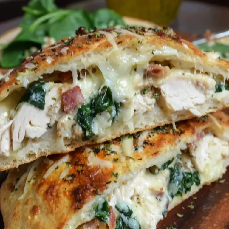 Irresistible Chicken Bacon Ranch Stuffed Calzone