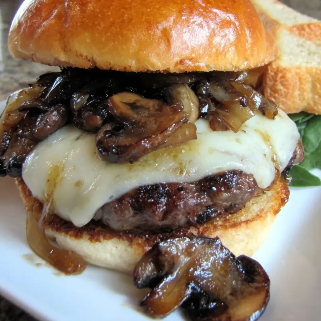 Irresistible Mushroom Swiss Burger Recipe