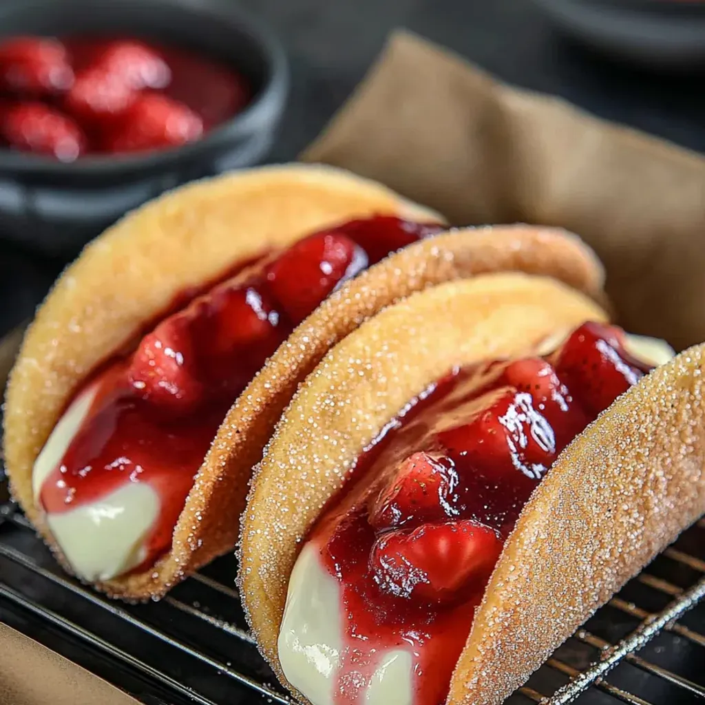 Irresistible Strawberry Cheesecake Dessert Tacos