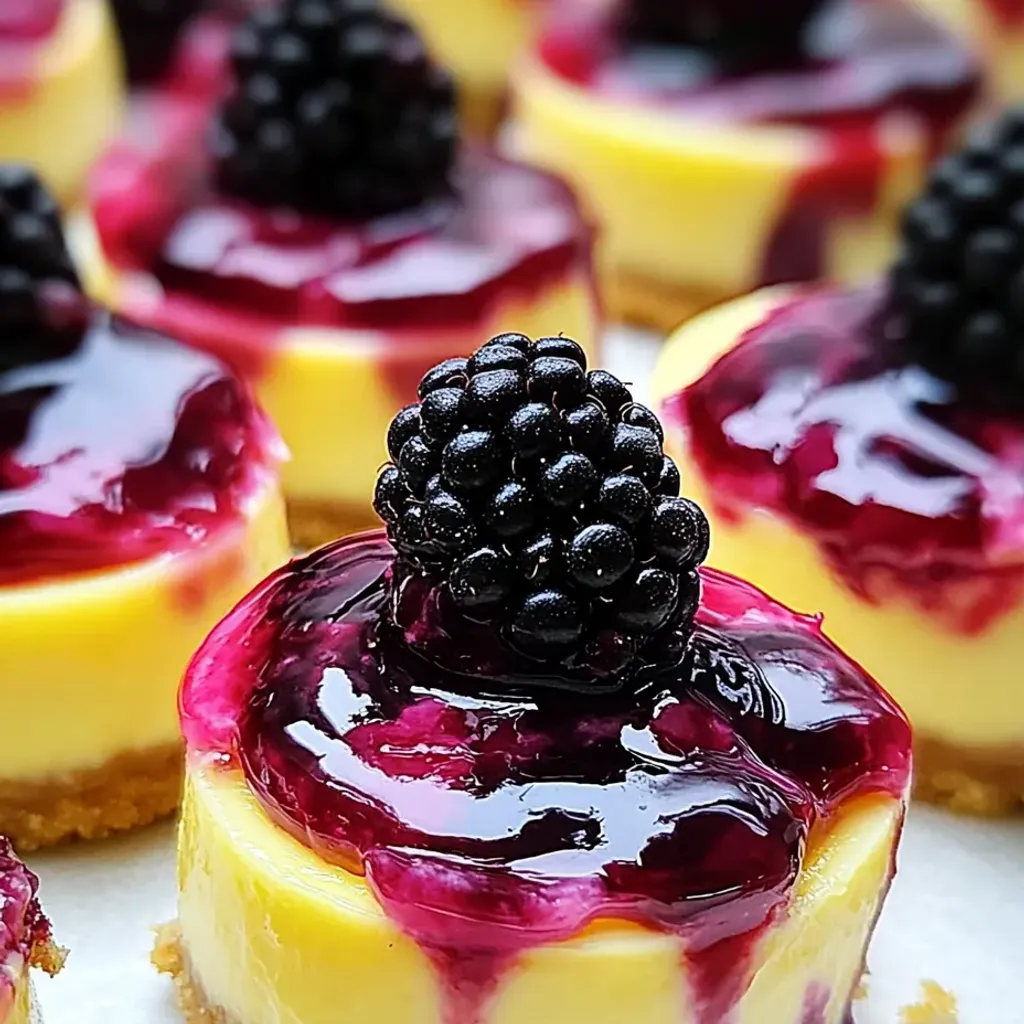 Lemon Raspberry Blackberry Mini Cheesecakes Recipe