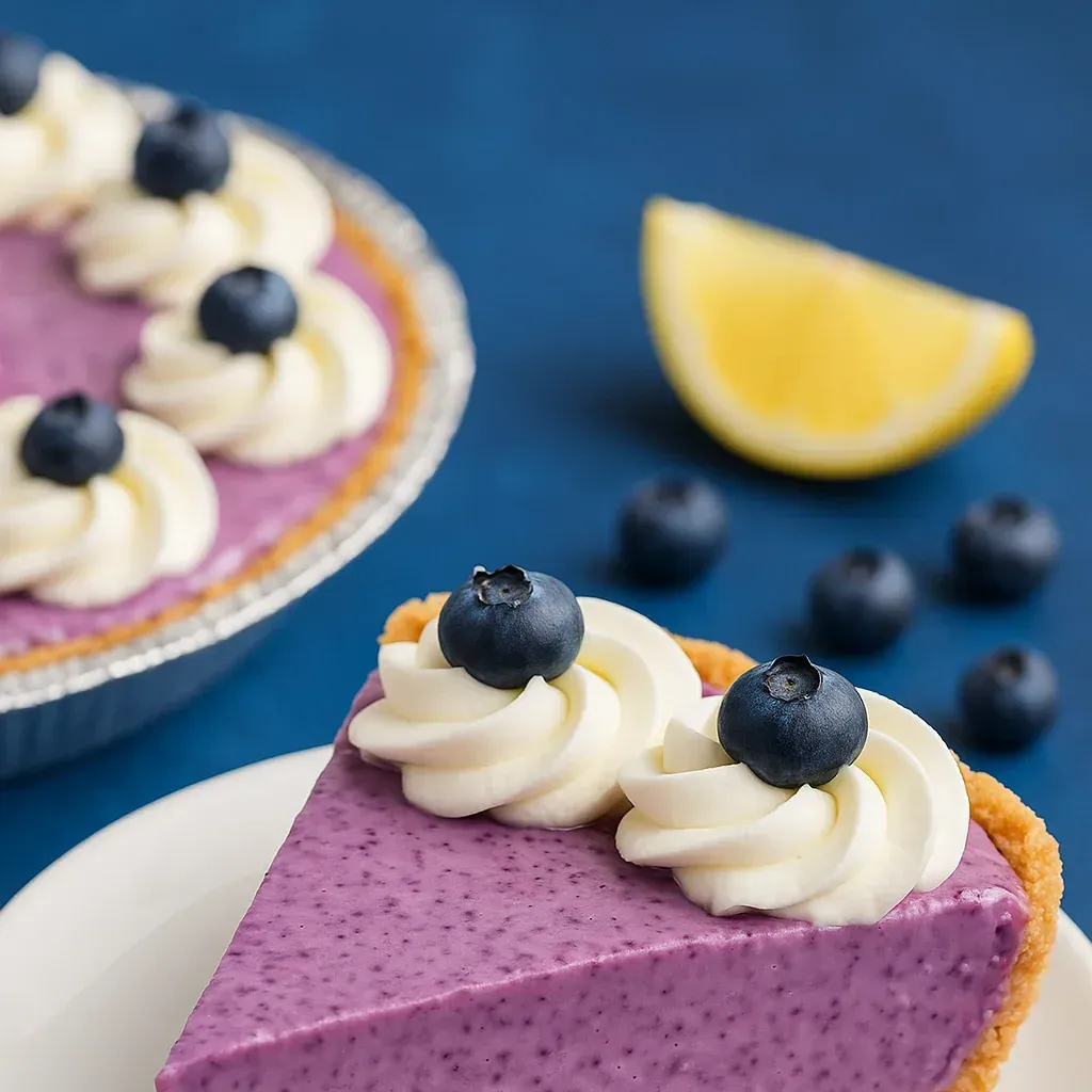 Luscious No Bake Lemon Blueberry Pie Recipe