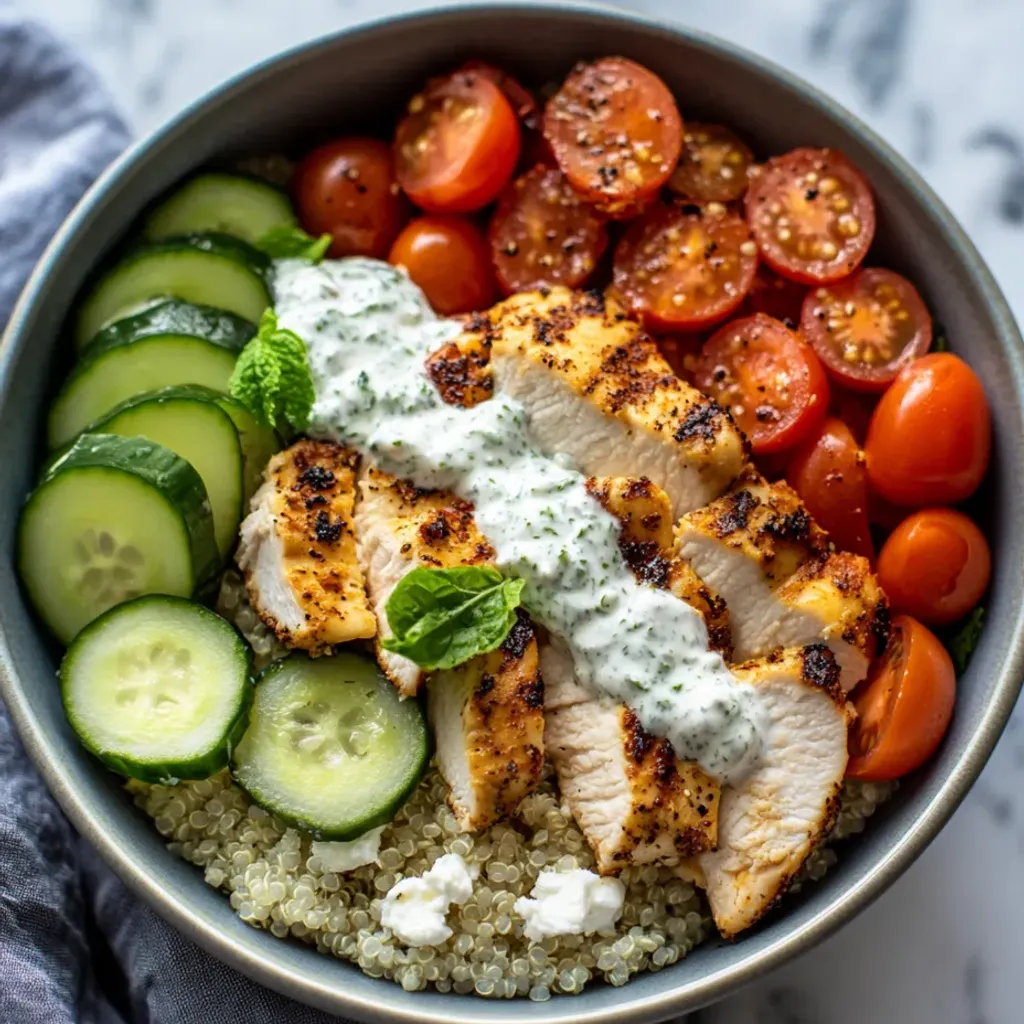 Mouthwatering Greek Chicken Gyro Bowl Recipe
