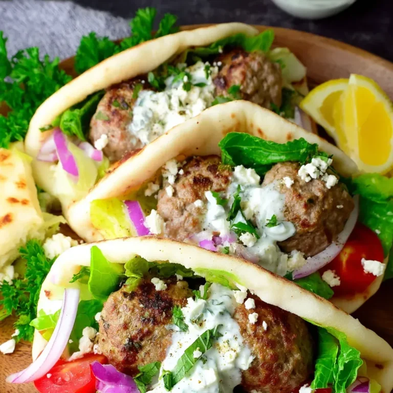 Mouthwatering Greek Meatball Pitas
