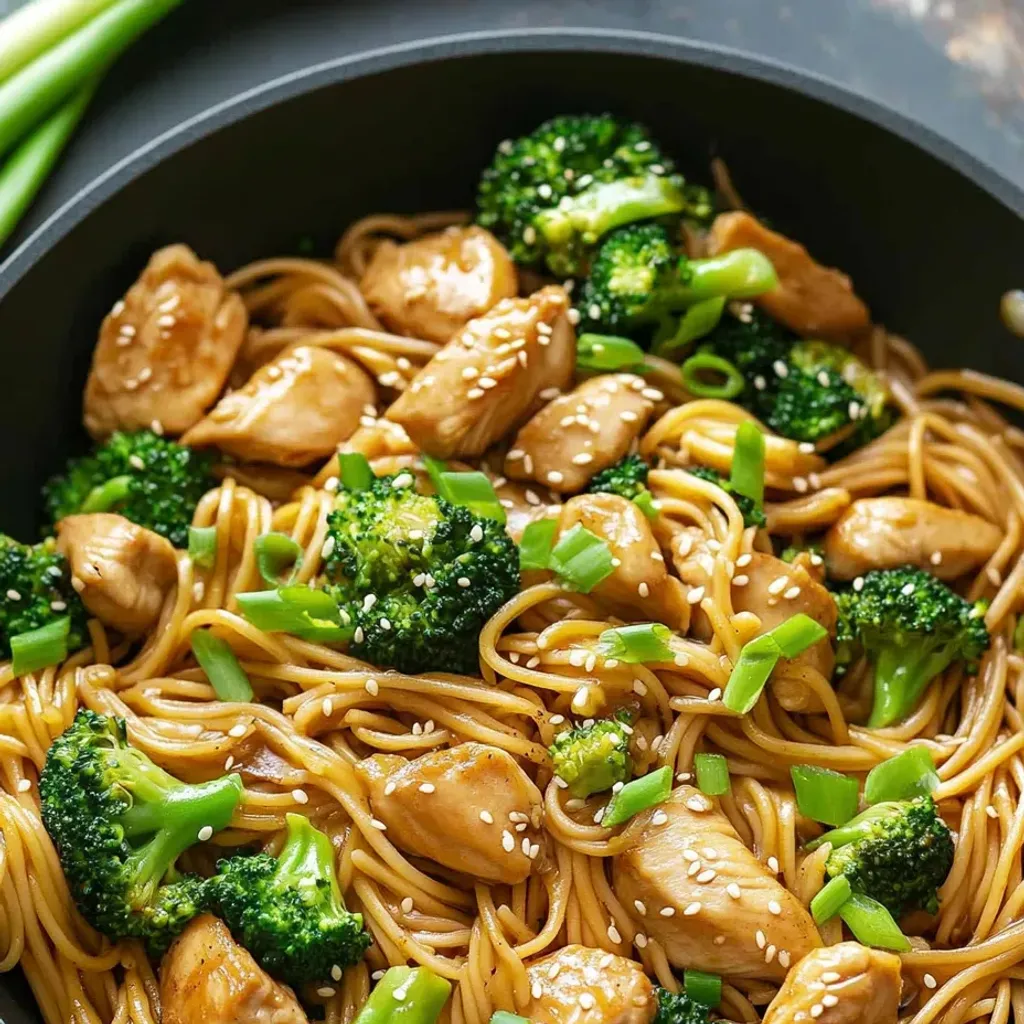 Nutritious Sesame Chicken Noodles with Broccoli - Easy Recipe