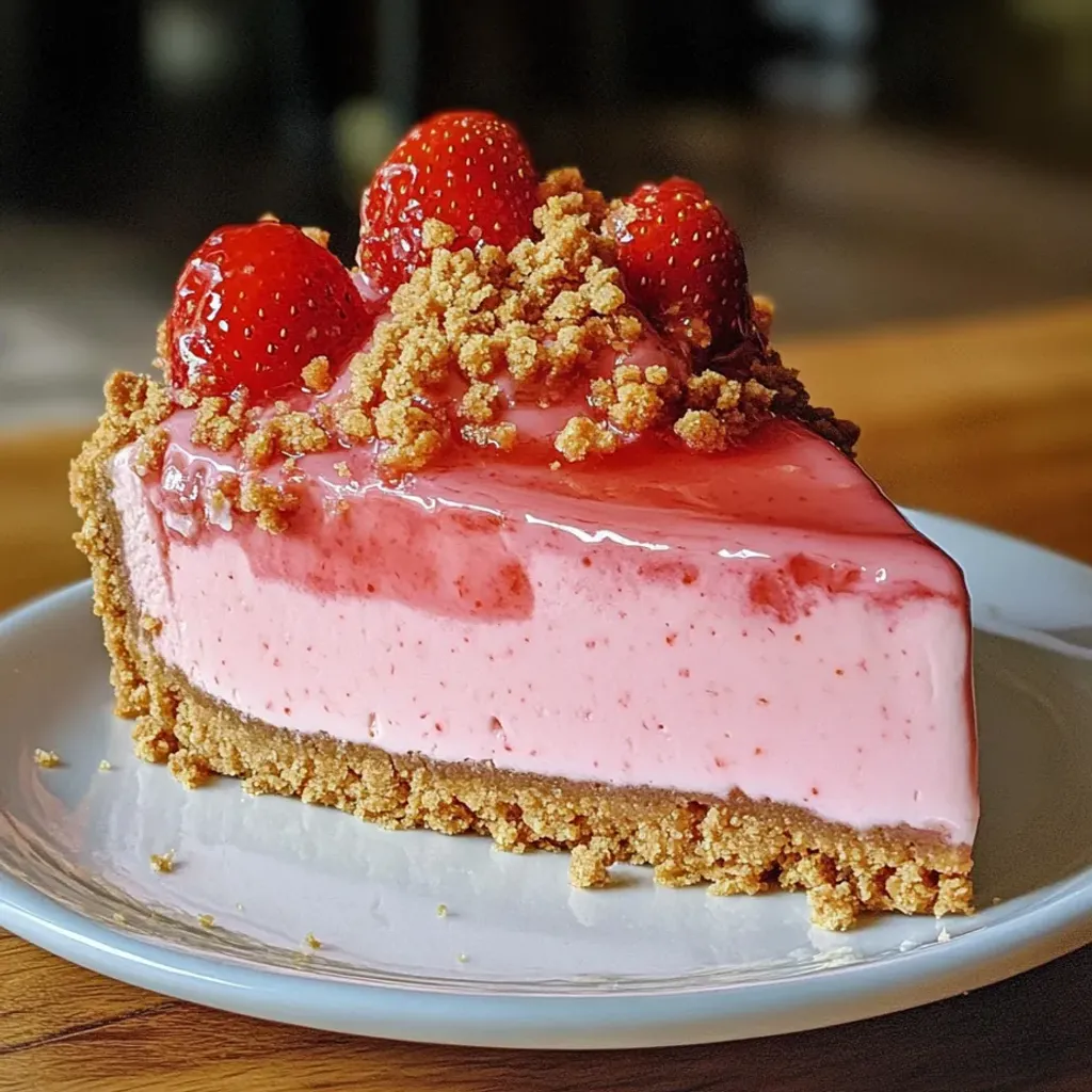 Pink Strawberry Cheesecake with Crunchy Topping