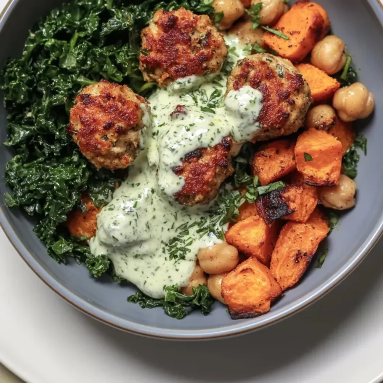 Savory Chicken Meatball Bowl with Fresh Herbs