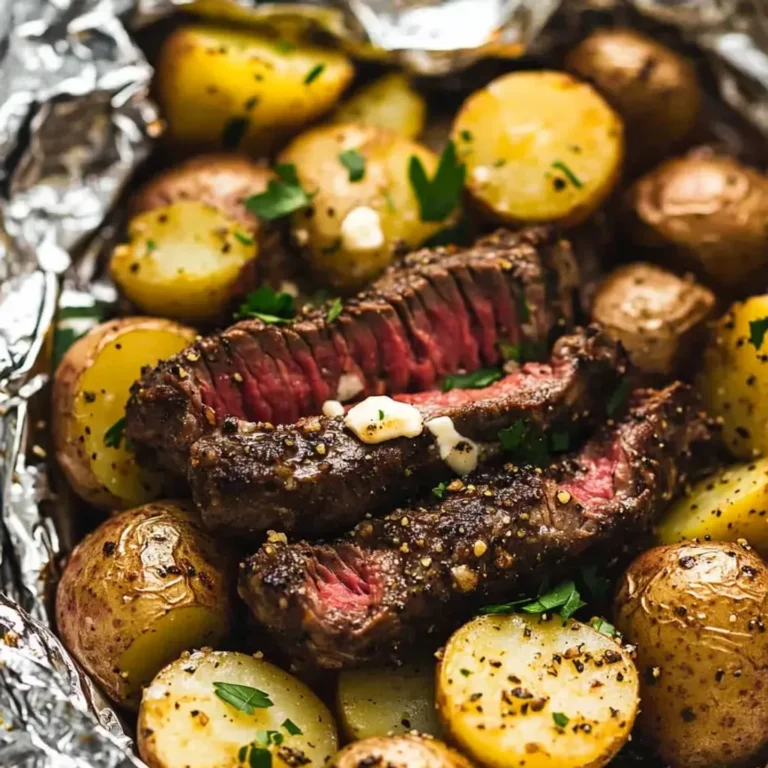 Savory Garlic Steak Potato Foil Packs