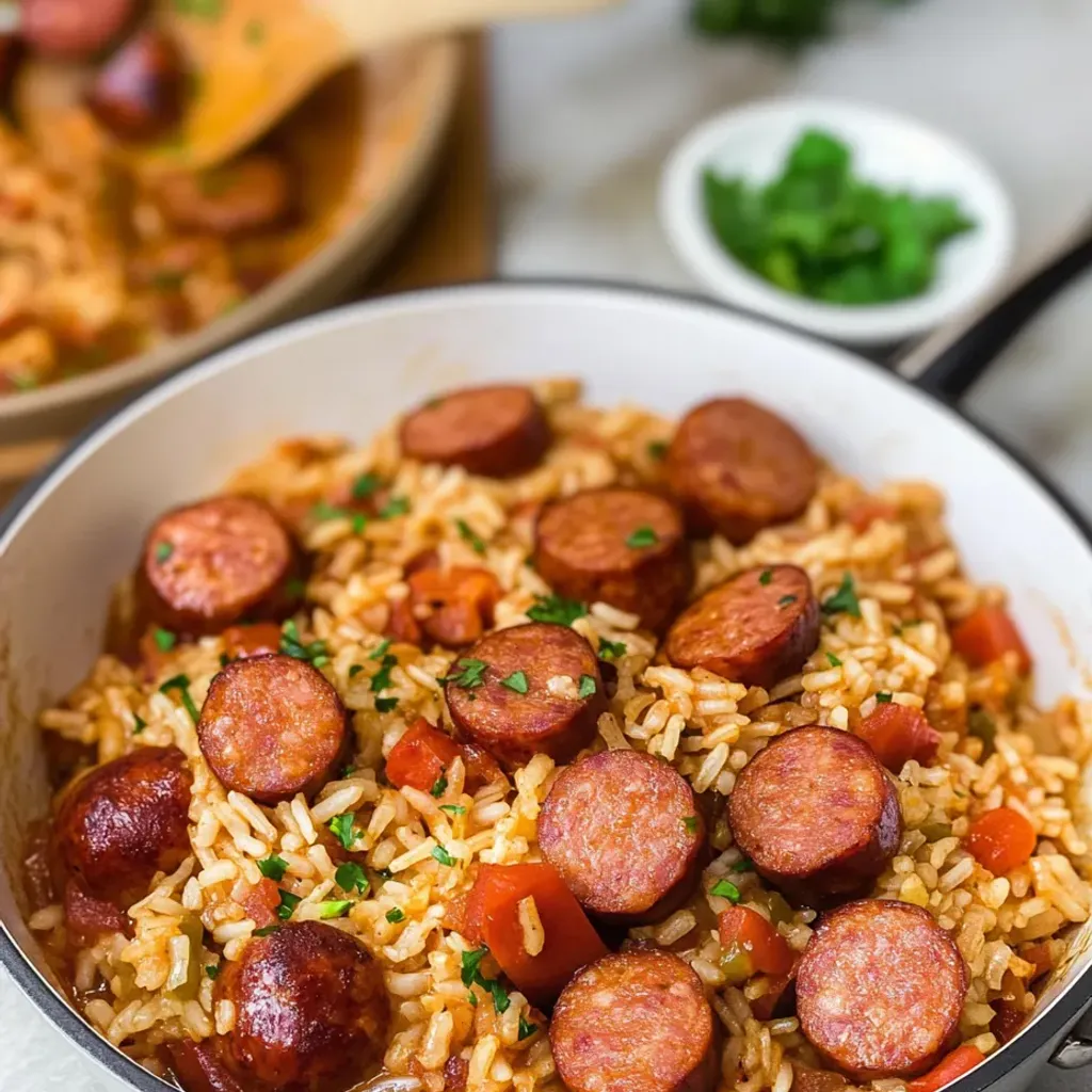 Savory One Pot Smoked Sausage Rice Recipe