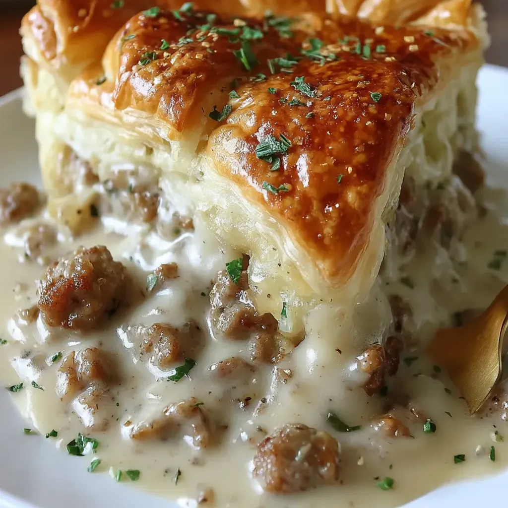 Savory Sausage Gravy Puff Pie