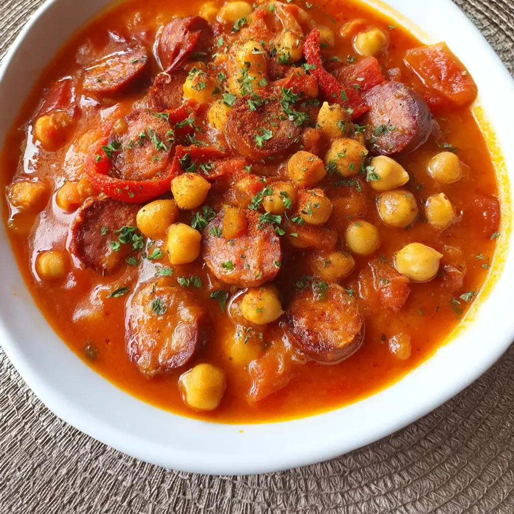 Spicy Chorizo Chickpea Stew: A Flavorful Weeknight Dinner