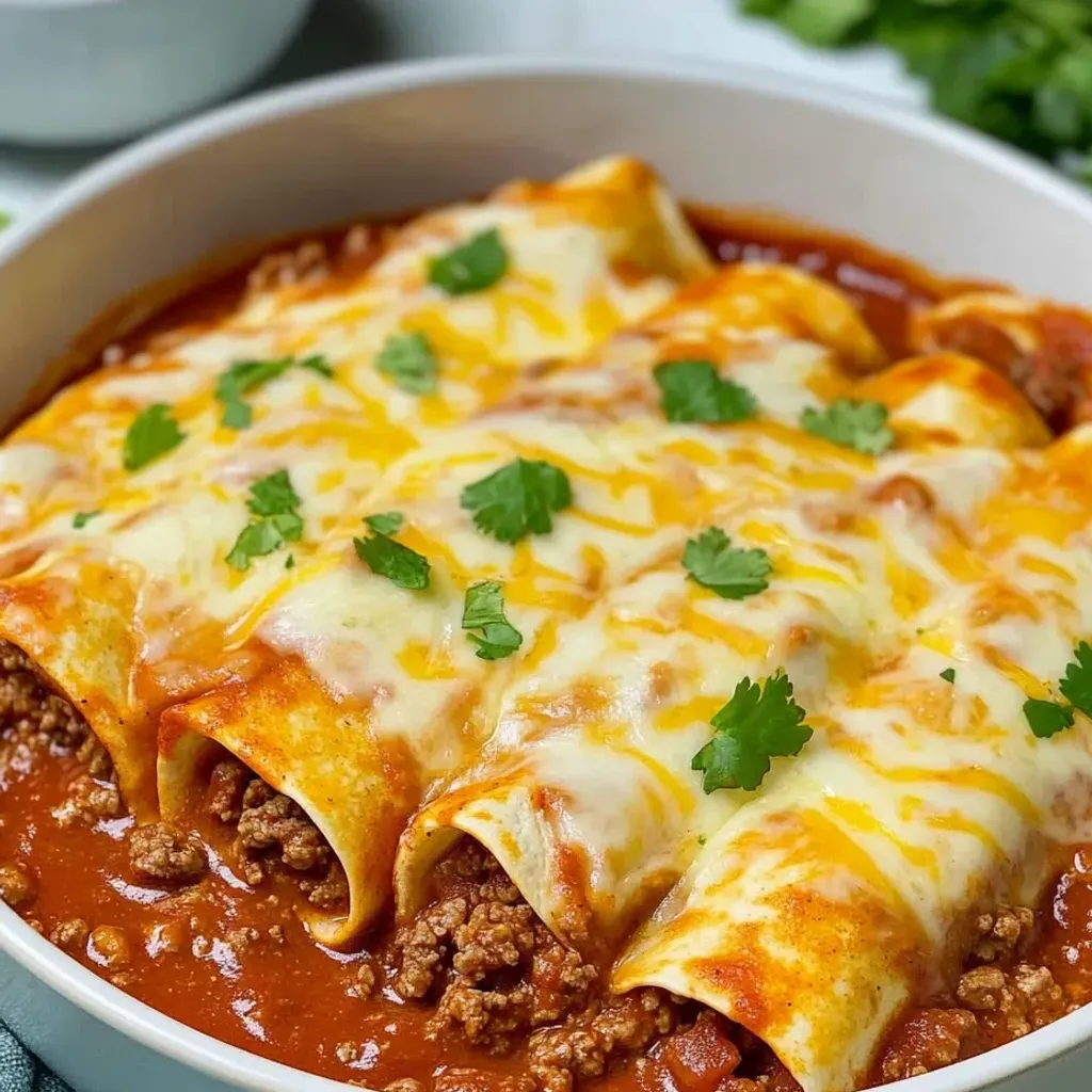 Spicy Tex-Mex Beef Enchiladas
