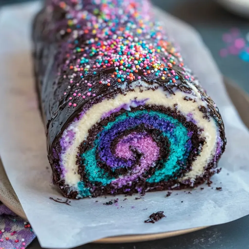 Starry Night Galaxy Cake Roll