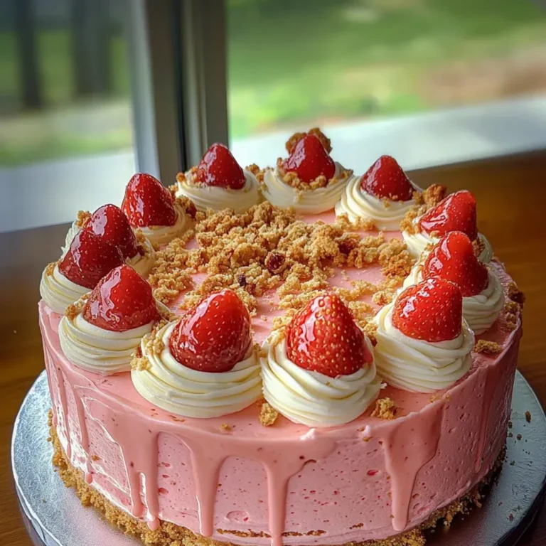 Strawberry Crunch Cheesecake: A Pink Delight!