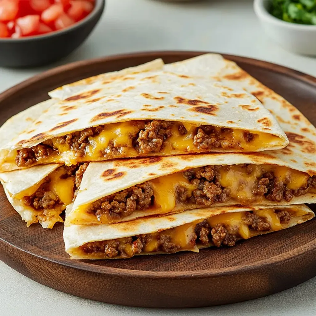 Ultimate Cheesy Ground Beef Quesadillas