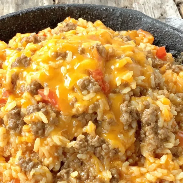 Ultimate Cheesy Queso Beef Rice Recipe