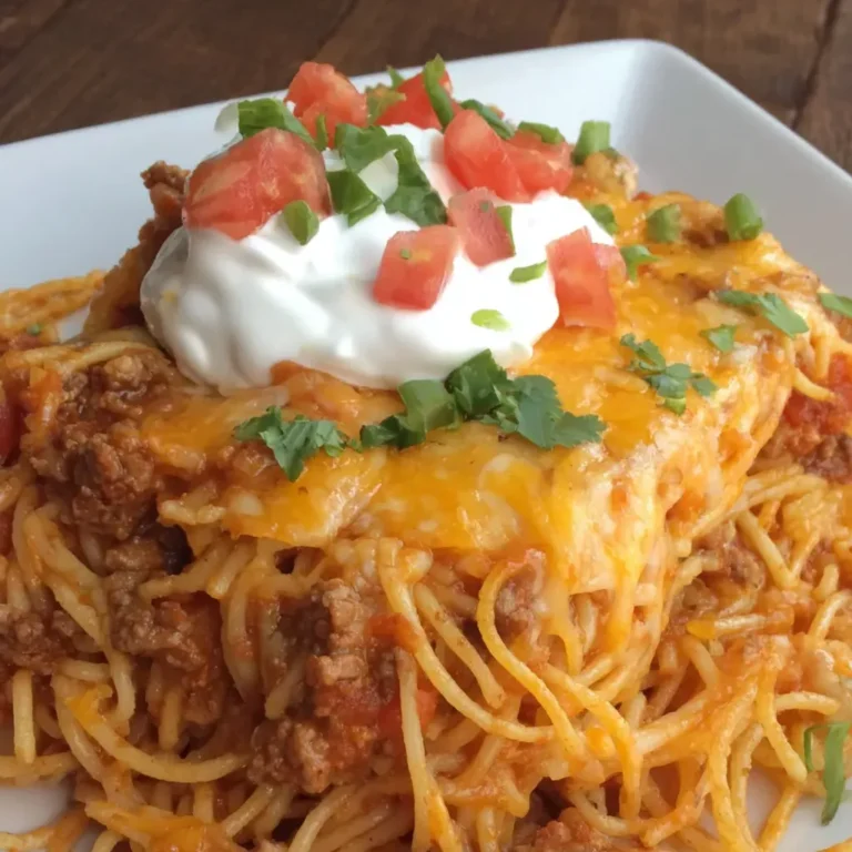 Ultimate Cheesy Taco Spaghetti Casserole Recipe